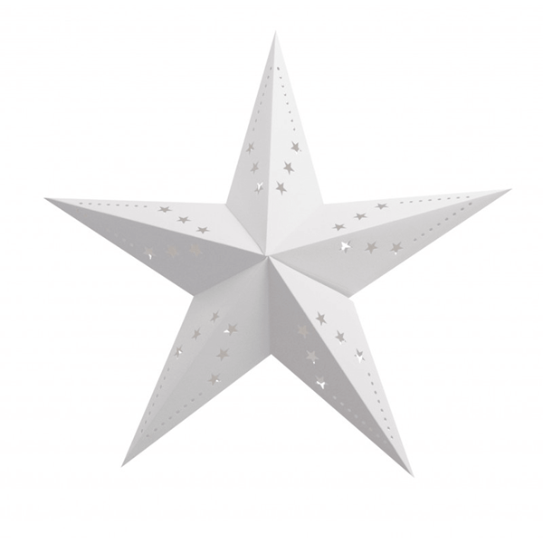 Estrela Natal Branca Em Cartão 60cm Misteriuspt